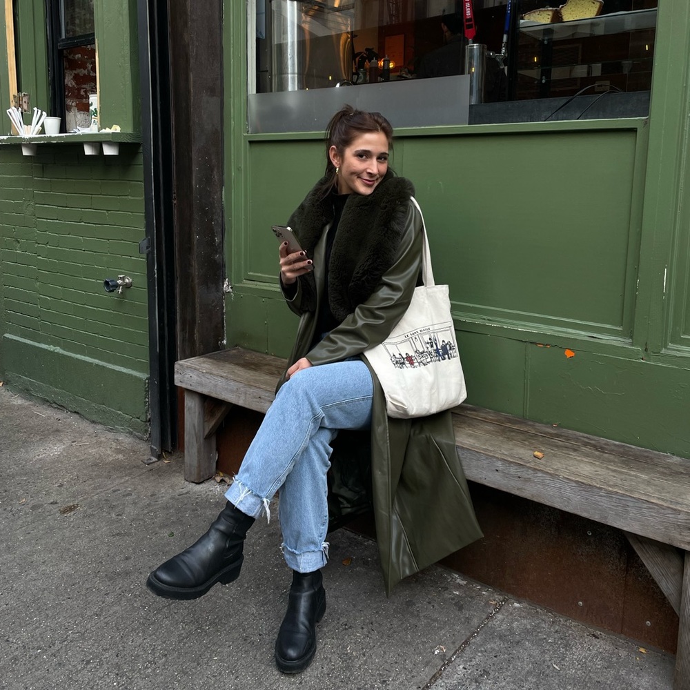 Hutch
Liv vegan leather trench coat